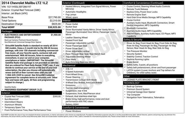 2014 Chevrolet Malibu LTZ