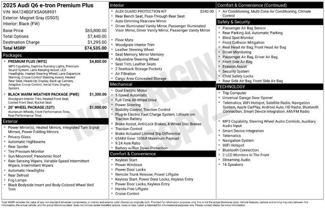 2025 Audi Q6 e-tron Premium Plus
