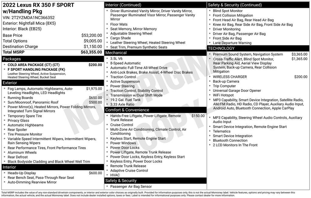 2022 Lexus RX 350 F Sport Handling