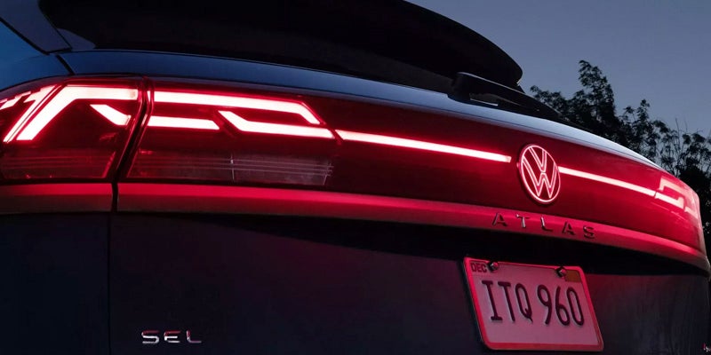 Car rear tail light close-up