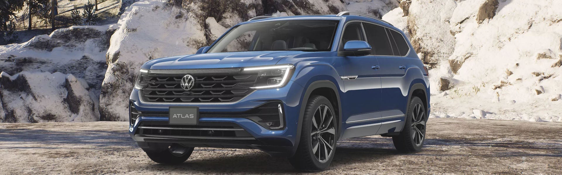 Blue SUV driving